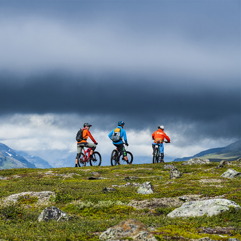 Biking in the Abisko mountains Swedish Lapland