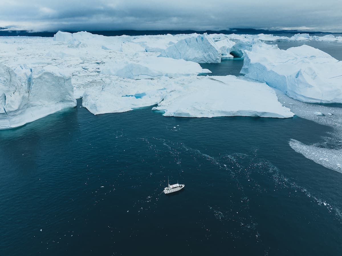 Boat in Icefjord in Greenland