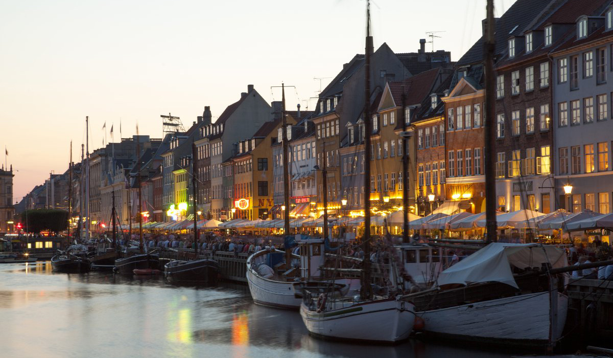 Copenhagen Nyhavn canal at night