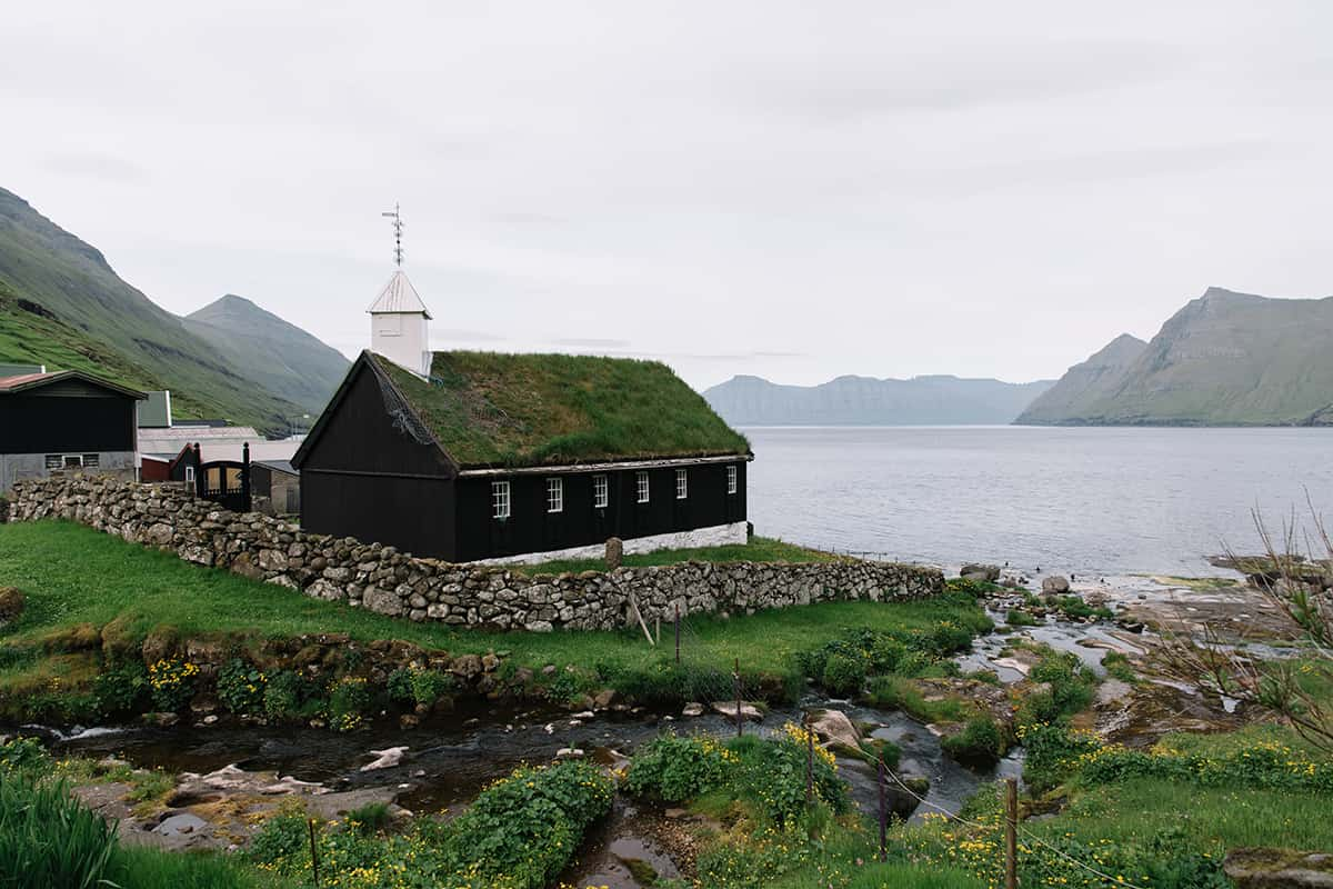 Hvalvik church in Faroe Island