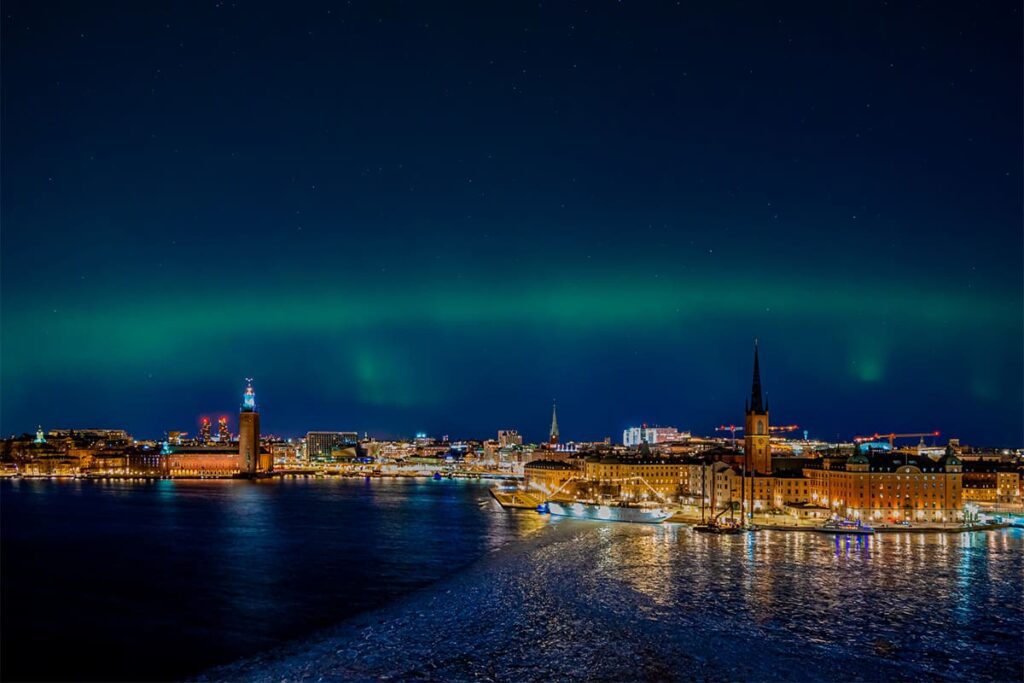 Northern lights over Stockholm