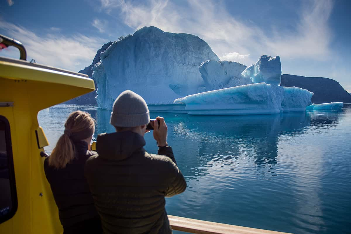 Sailing in the Ice fjord north of Nuuk in greenland