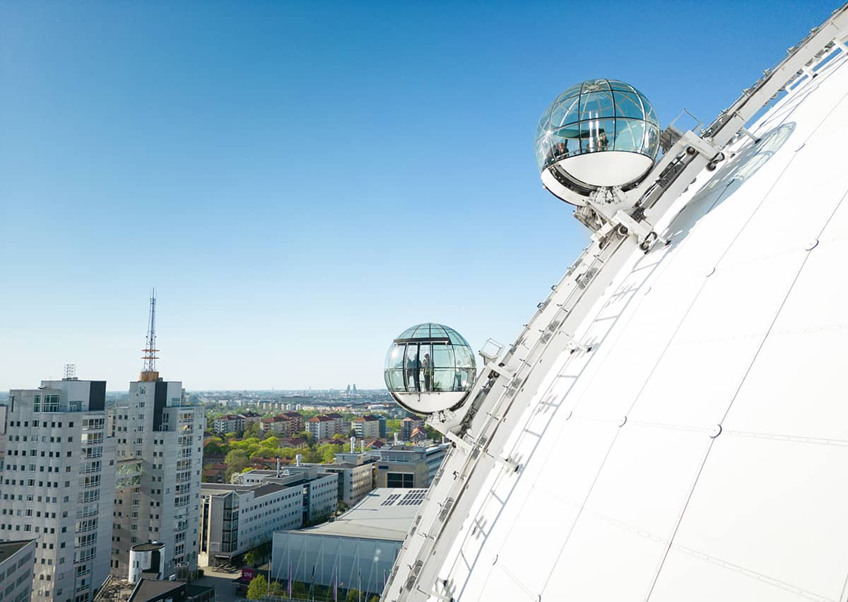 Stockholm sky view on Ericsson globe