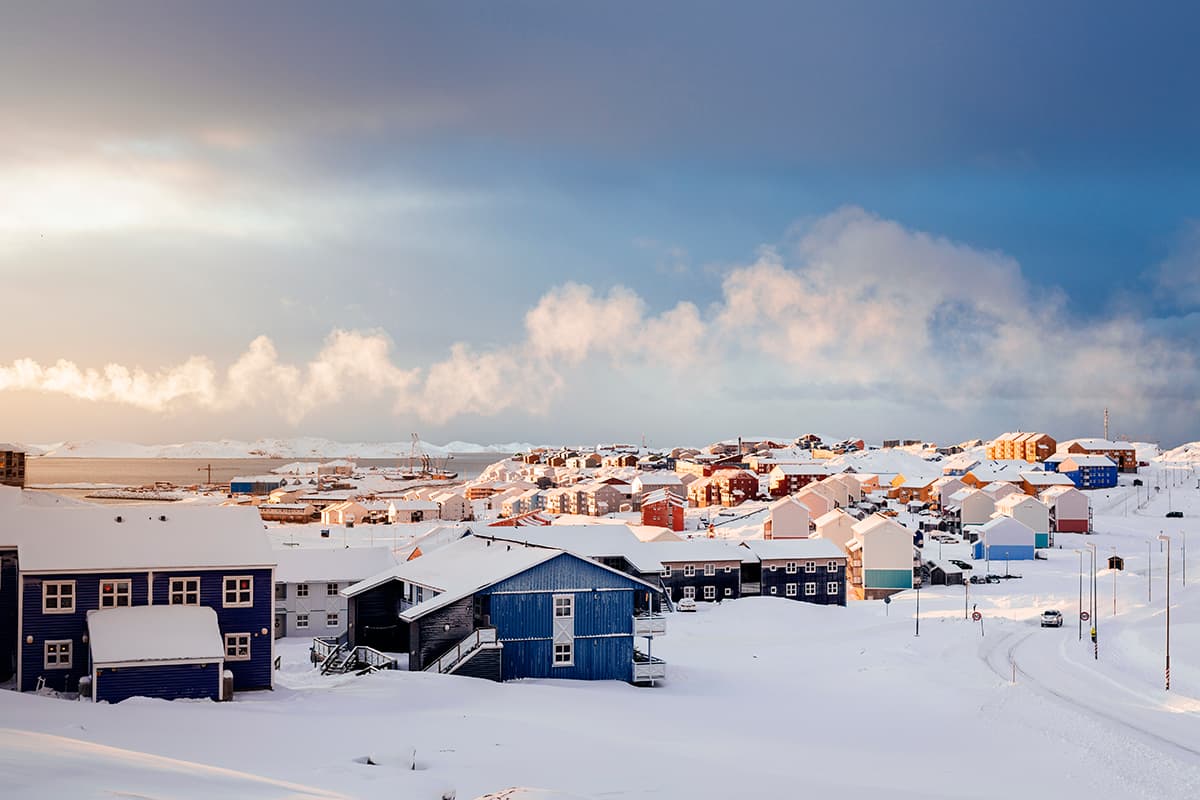 Sunrise over Nussuaq in Nuuk