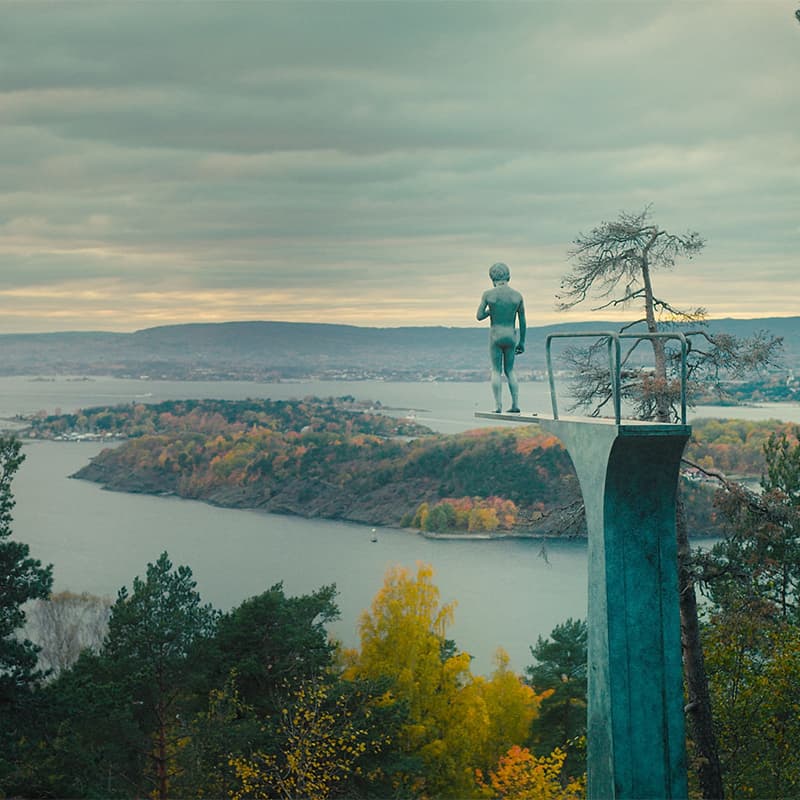 Sculptures surrounded by trees in Ekeberg Sculpture Park, Norway, blending contemporary art with nature in a cultural outdoor setting