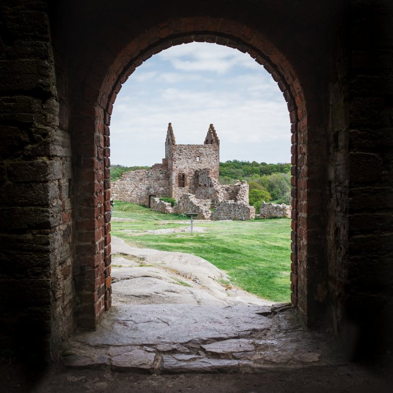 Fortress of Hammershus at the northern tip of Bornholm